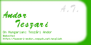 andor teszari business card